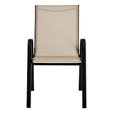 Stackable Taupe Sling Patio Chair