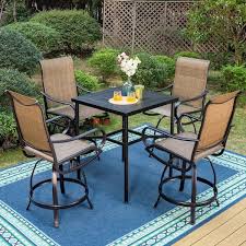 Table And Textilene Swivel Bar Stools