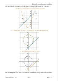 Quadratic Simultaneous Equations