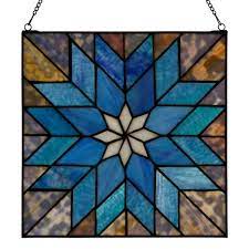River Of Goods Multicolored Geometric Fl Stained Glass Window Panel 12 Inch X 0 25 Inch X 12 Inch