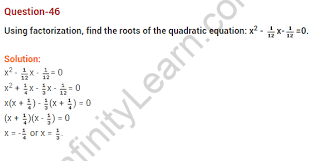 Class 10 Maths Chapter 4 Quadratic