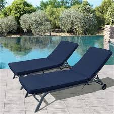Navy Blue Outdoor Lounge Chair Cushion