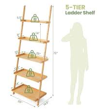 5 Tier Bamboo Ladder Shelf