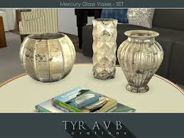 Sims Resource 3 Mercury Glass Vases Set