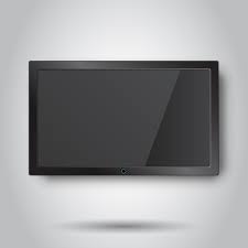 Realistic Tv Screen Vector Icon In Flat