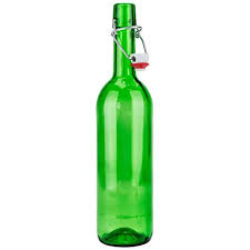 25 4 Ounce Green Glass Wine Bottle