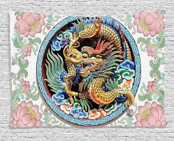 Ambesonne Dragon Tapestry Chinese