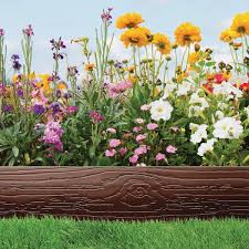 Brown Landscape Lawn Edging With Stakes