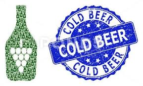 Textured Cold Beer Round Seal And