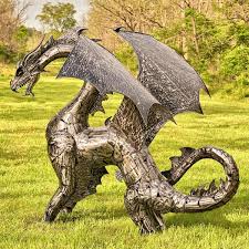 Tall Iron Large Dragon Statue Zr190858