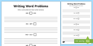 Writing Word Problems Worksheet