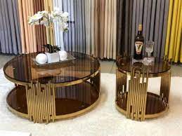 Modern Round Rose Gold Coffee Table