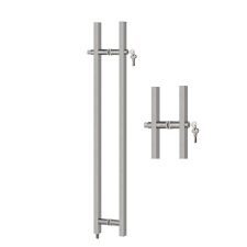 Stainless Steel Handle Lock Glass Door
