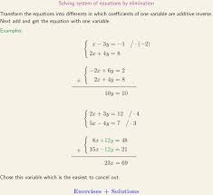 Solving System Of Equations By Elimination