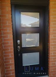 Dark Brown Steel Door With Glass