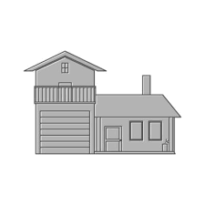 Home House Simple With Garage Line Logo
