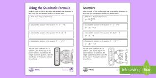 Gcse Escape The Room Quadratic Formula