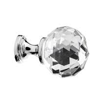 Glass Polished Nickel Cabinet Knob