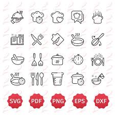 Kitchen Cooking Icon Set Cooking