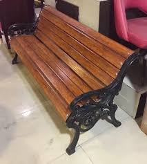 Outdoor Wooden Bench With Backrest 3