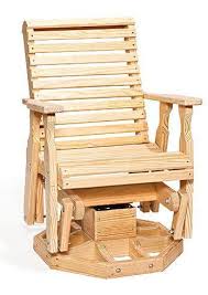 Yellow Pine Wood Swivel Glider Chair