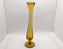 Vintage Amber Yellow Glass Flower Bud