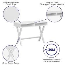 Rectangular White Computer Desk