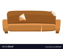 Broken Sofa Icon Torn Old Couche For