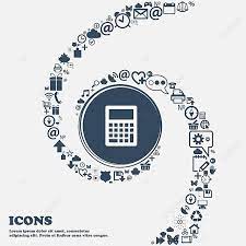 Calculator Icon Surrounded By Spiral