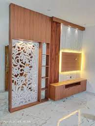 White Wooden Living Room Partitions 6
