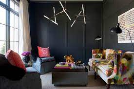 Living Rooms With Black Walls