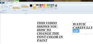 How To Change Font Color In Ms Paint
