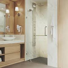 Vigo 42 Inch Clear Glass Frameless Shower Door With Brushed Nickel Hardware