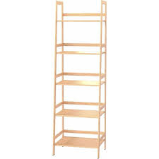 5 Tier Oak Wood Plant Stand Ladder Shelf Black Bookshelf Modern Open Bookcase For Bedroom Living Room Office