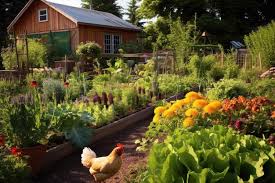 Organic Vegetable Garden Next To The