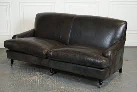 Howard Heritage Grey Leather Sofa J1