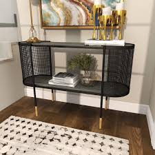 Zimlay Black Contemporary Metal Console Table 43309