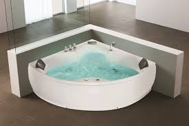 Whirlpool Edge Bath Tub Monaco White 144x144 Cm With 12 Massage Jets Led Waterfall For Indoor Bathrooms