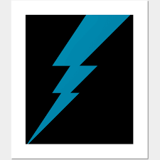 Lightning Bolt Geometric Blue Symbol