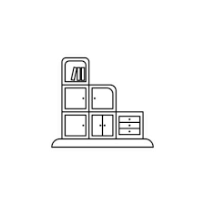 Cabinet With Doors Vector Icon