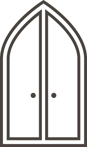 Church Door Icon In Trendy Outline
