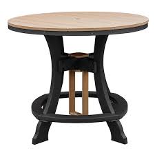 Os Home And Office Model Counter Height Round Table In Cedar With Black Base