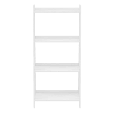 White Wood 4 Shelf Ladder Bookcase