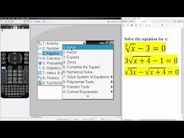 Solving Radical Equations Ti Nspire Cx