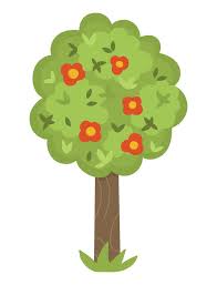 Vector Blossoming Tree Icon Isolated On