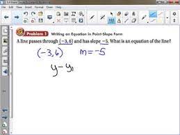 Algebra 1 Lesson 5 4 Point Slope Form