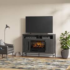 Media Console Wooden Electric Fireplace