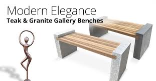 Teak And Granite Benches