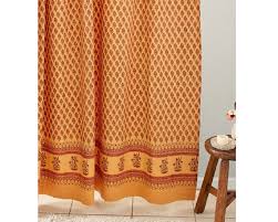 Orange Shower Curtain Sari Curtain