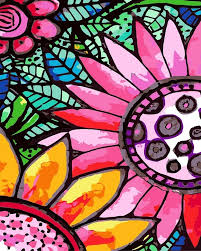 Stained Glass Flowers Flowers Paint By